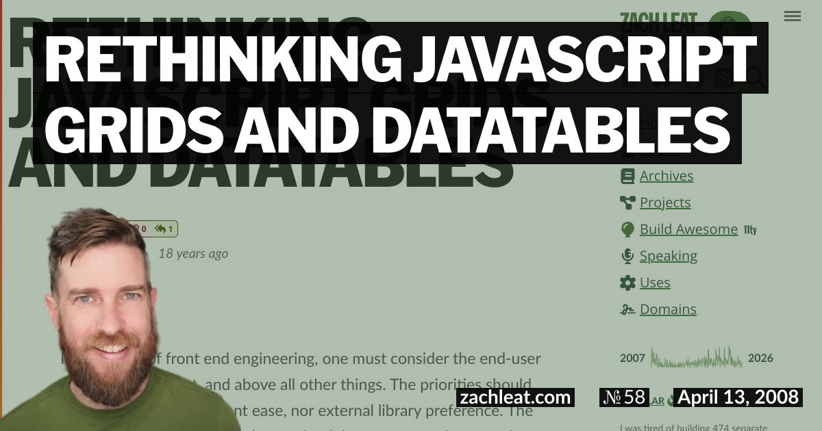 Rethinking JavaScript Grids and DataTables
