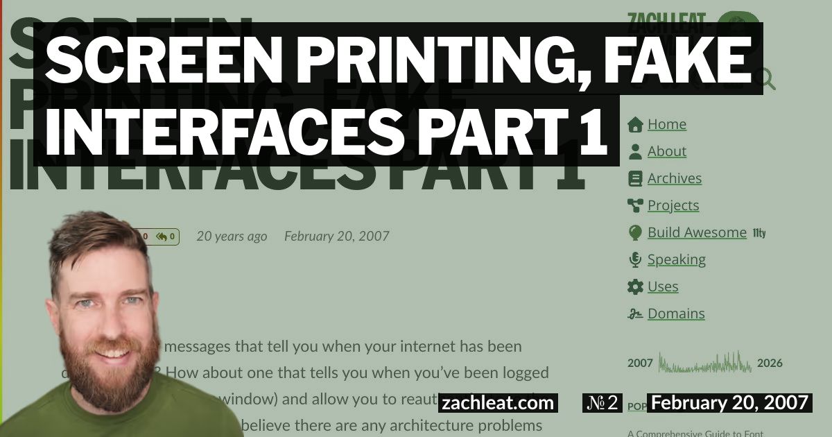 Screen Printing, Fake Interfaces Part 1