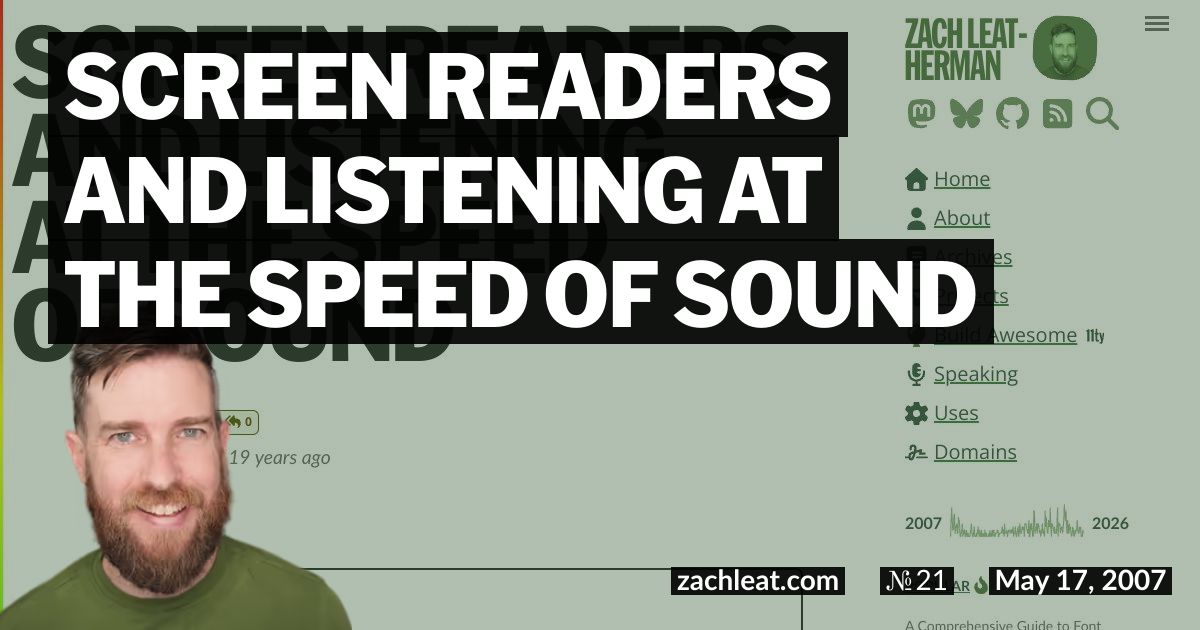 Screen Readers and Listening at the Speed of Sound