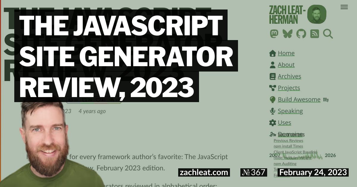 The JavaScript Site Generator Review, 2023