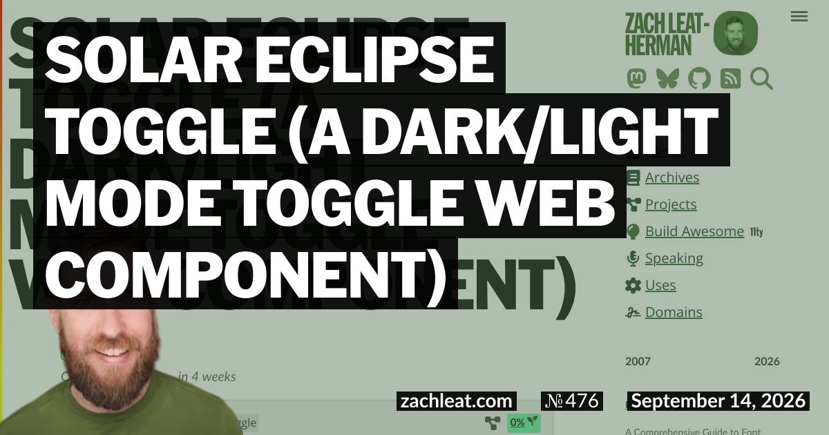 Solar Eclipse Toggle (a dark/light mode toggle Web Component)