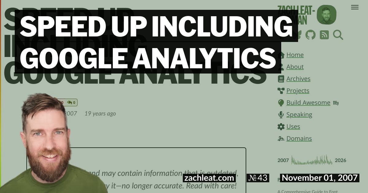 Open Graph image for Speed up Including Google Analytics