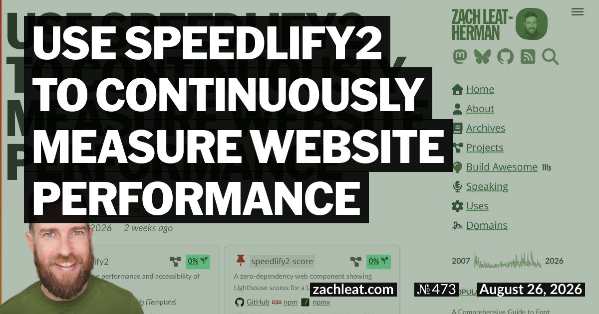 Use Speedlify2 to Continuously Measure Website Performance