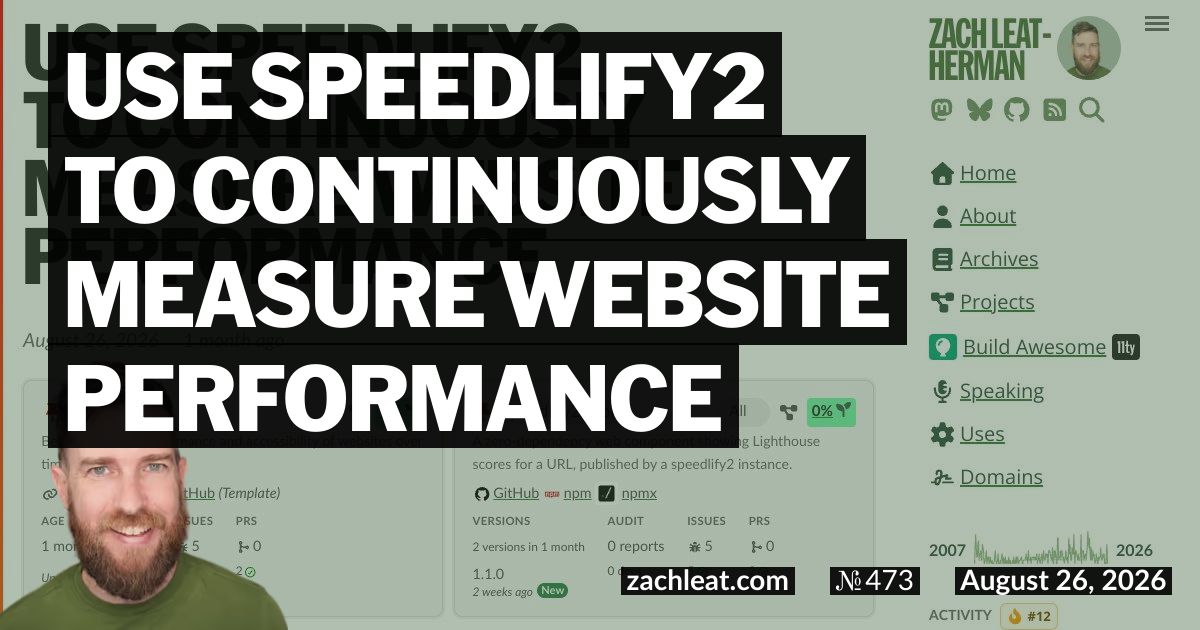 Use Speedlify2 to Continuously Measure Website Performance