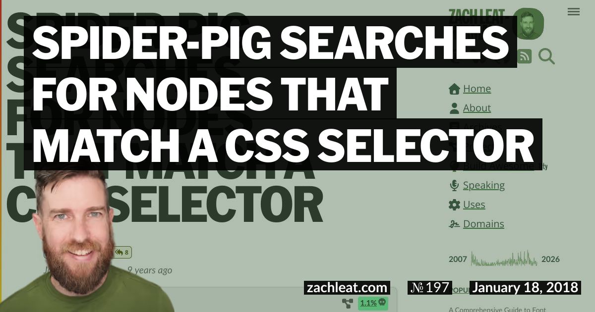 spider-pig Searches for Nodes that match a CSS Selector