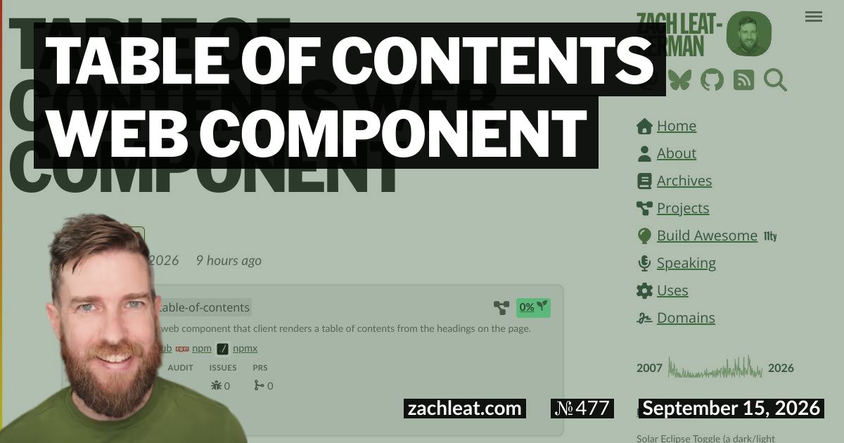 Table of Contents Web Component