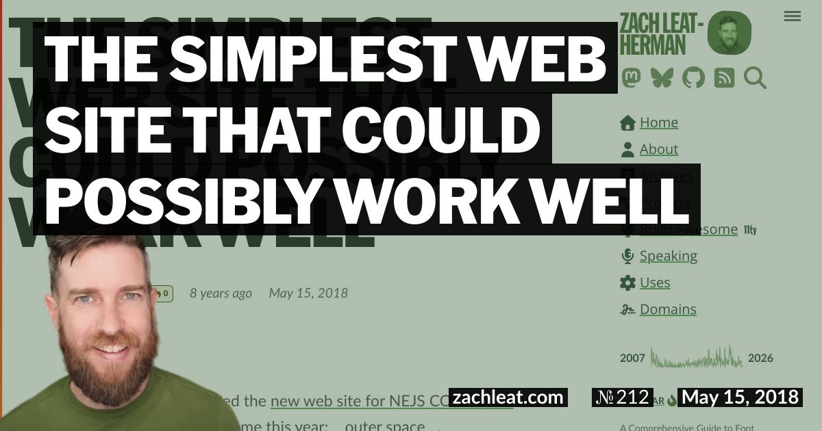 The Simplest Web Site That Could Possibly Work Well