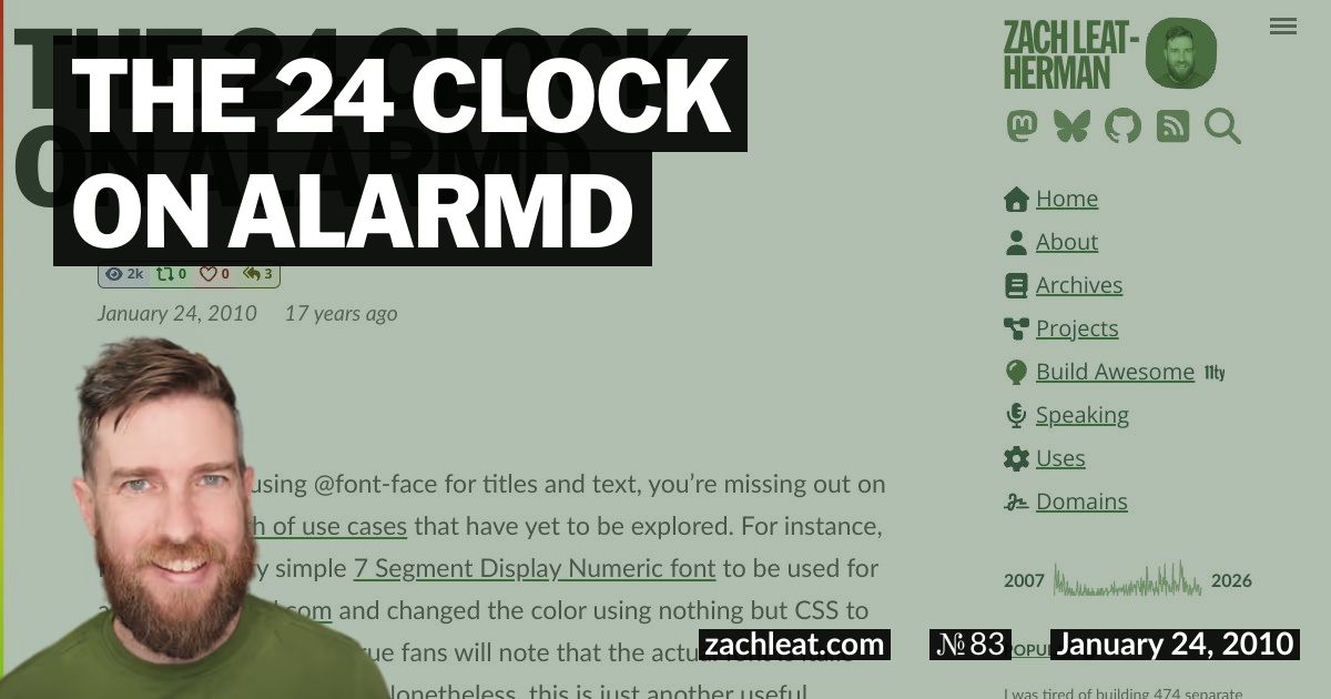 The 24 Clock on ALARMd