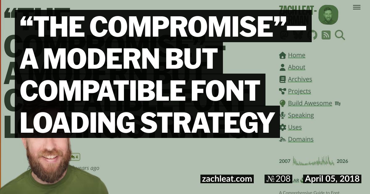 Open Graph image for “The Compromise”—a Modern but Compatible Font Loading Strategy