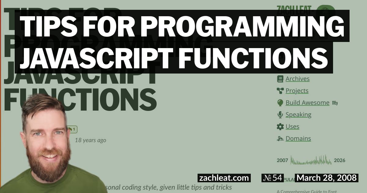 Open Graph image for Tips for Programming JavaScript Functions