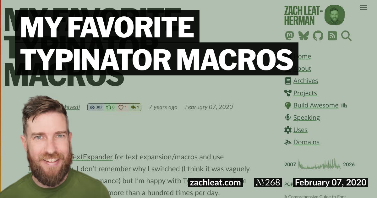 My Favorite Typinator Macros