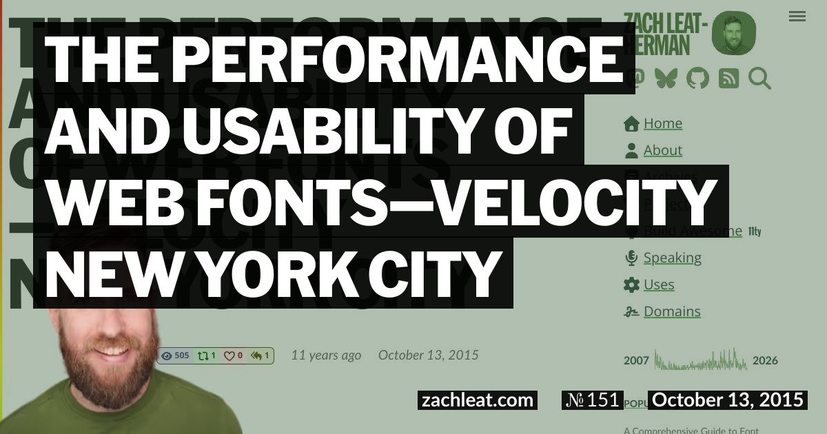 The Performance and Usability of Web Fonts—Velocity New York City