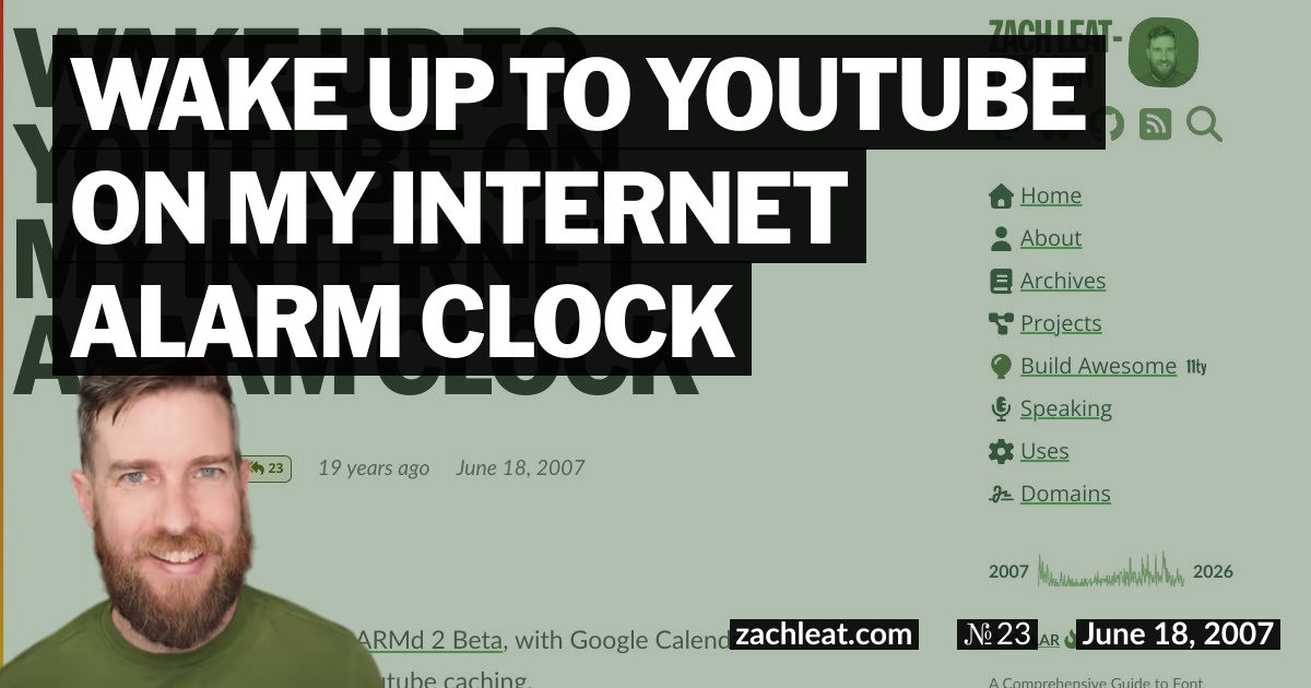Wake up to YouTube on my Internet Alarm Clock