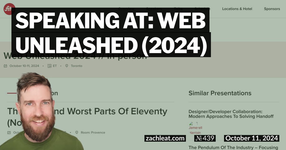 Speaking at: Web Unleashed (2024)