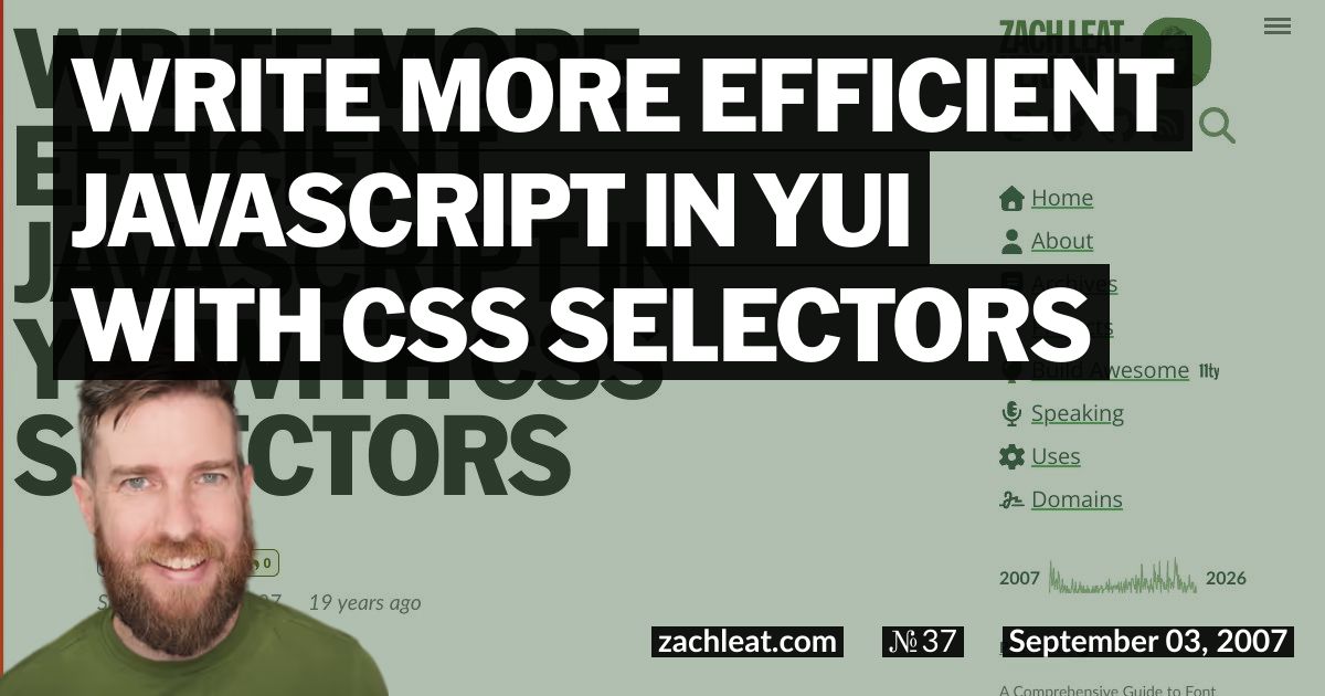 Write More Efficient Javascript in YUI with CSS Selectors