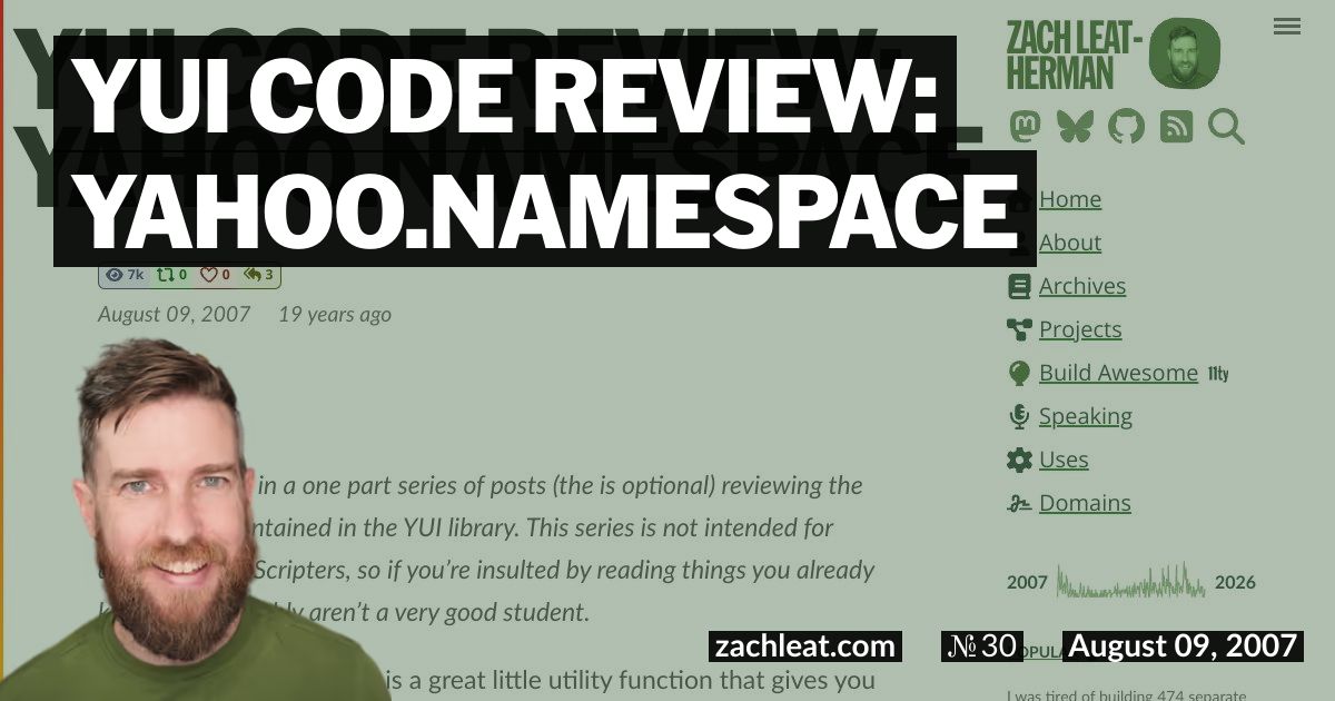 YUI Code Review: YAHOO.namespace