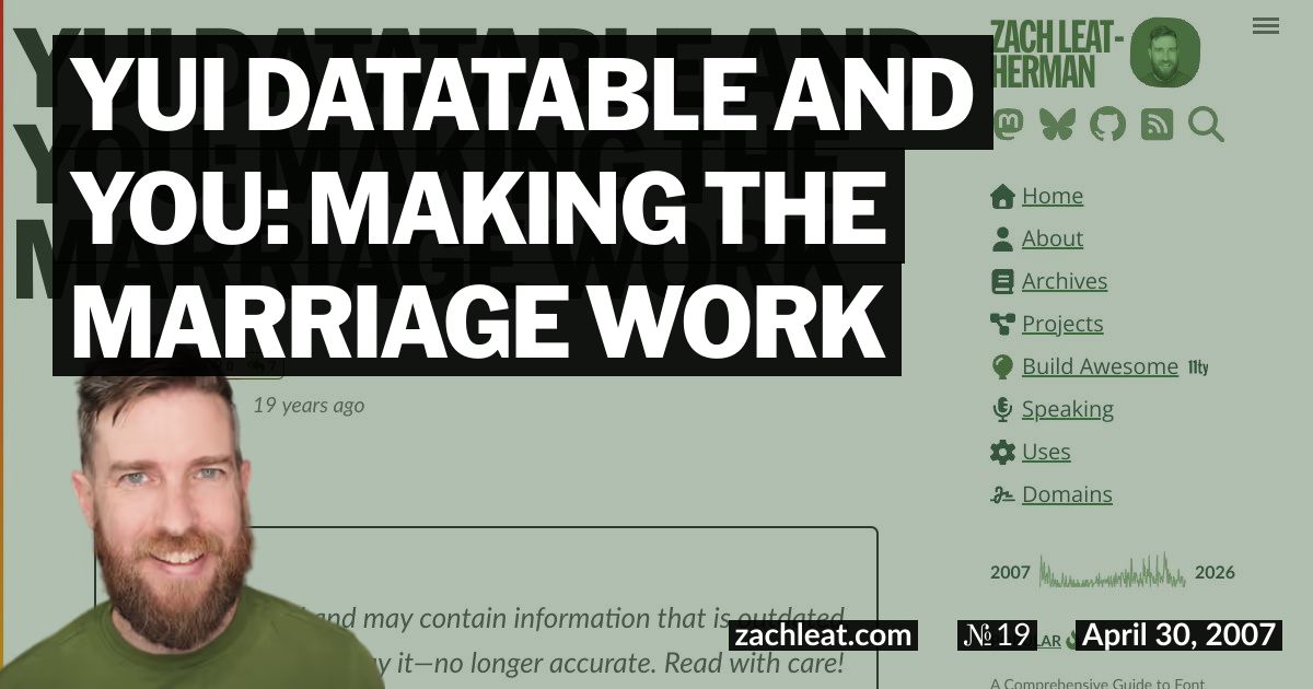 YUI DataTable and You: Making the Marriage Work