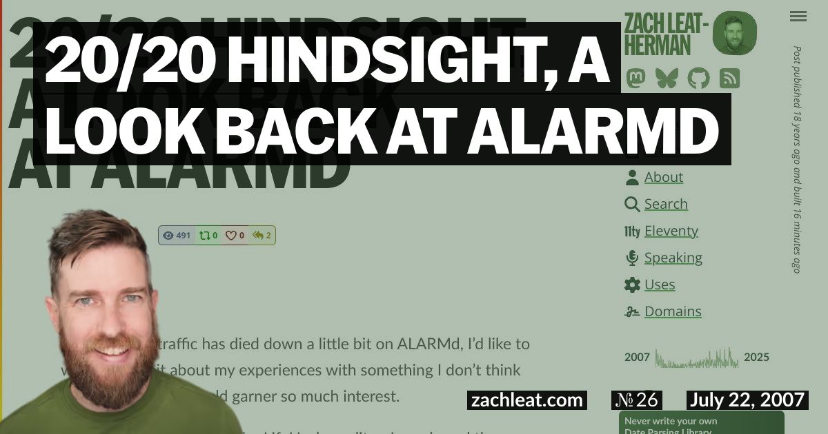 20/20 Hindsight, a Look Back at ALARMd