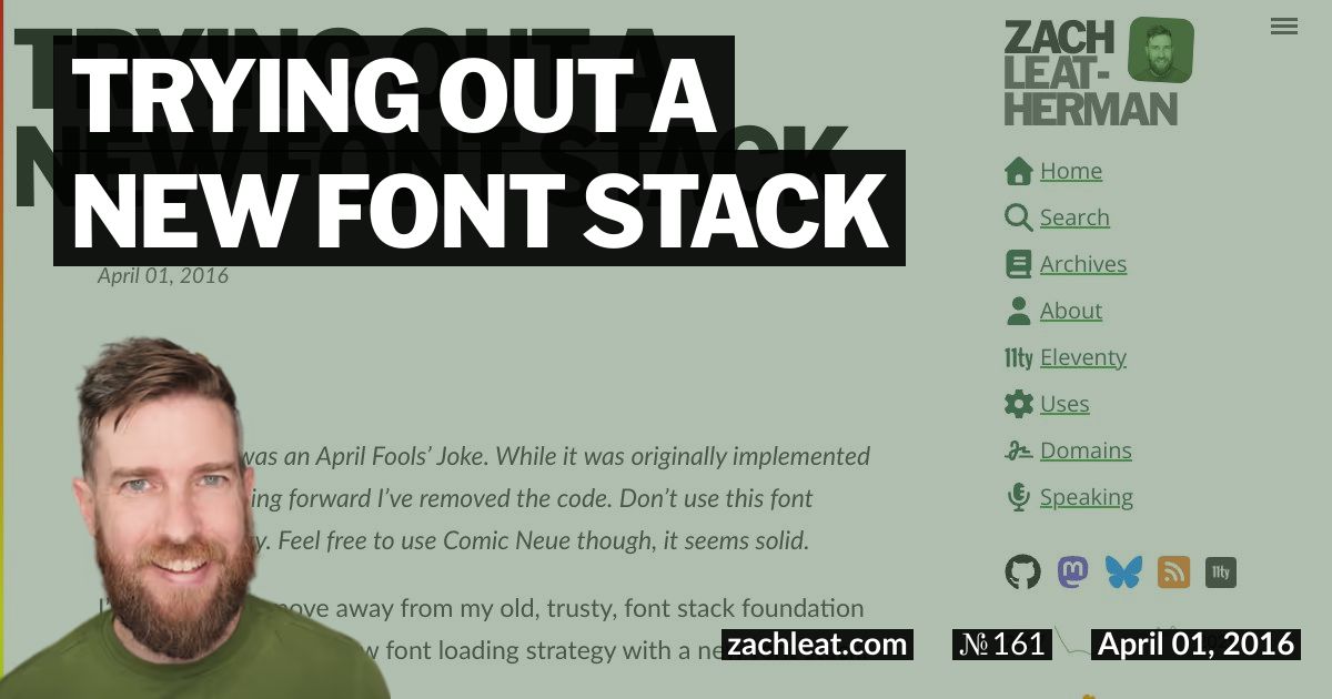 Trying out a new Font Stack