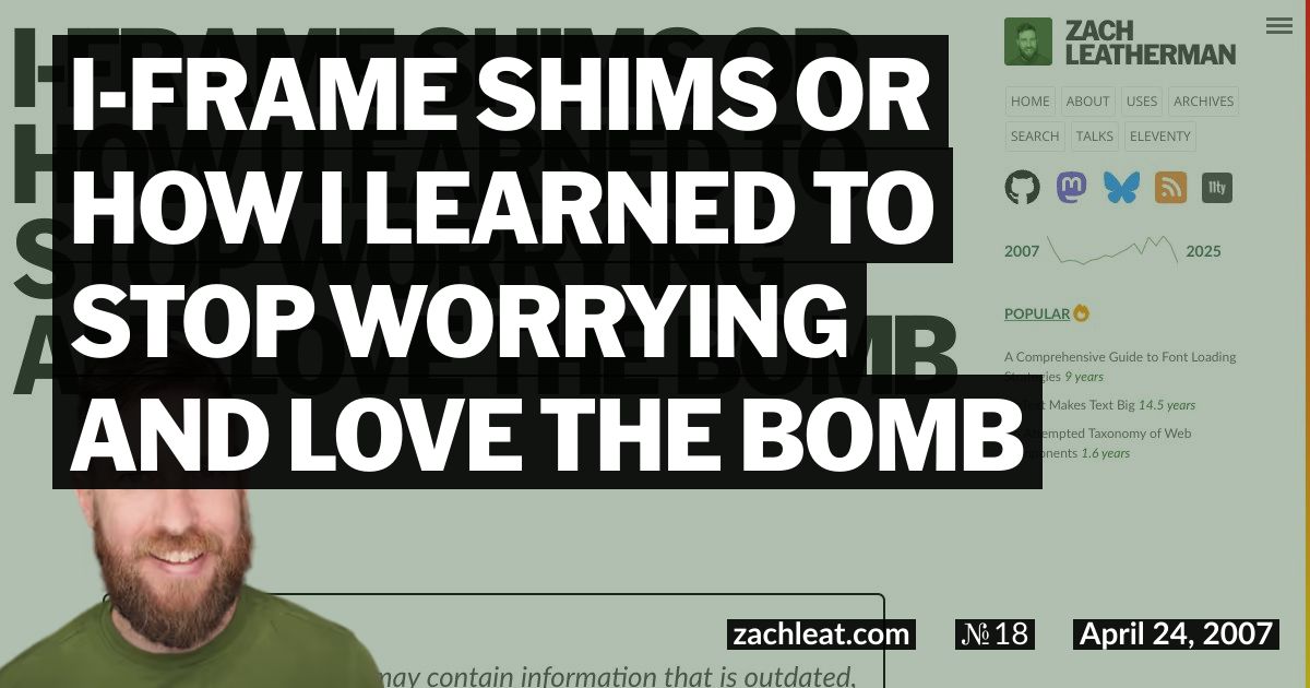 I-Frame Shims or How I Learned to Stop Worrying and Love the Bomb