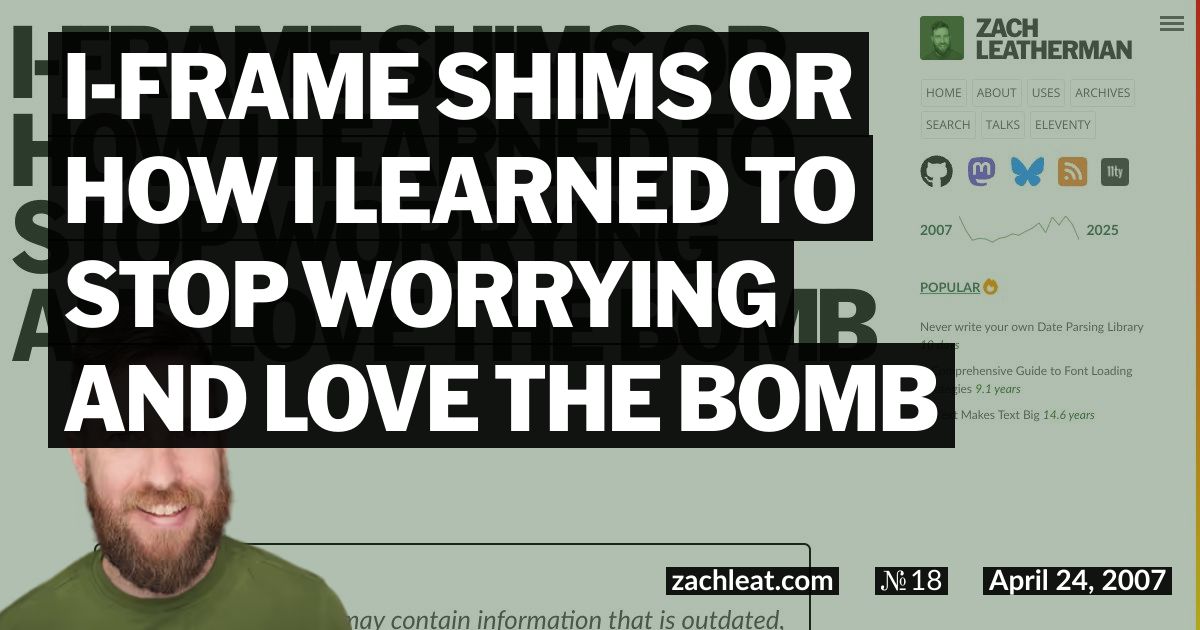 I-Frame Shims or How I Learned to Stop Worrying and Love the Bomb