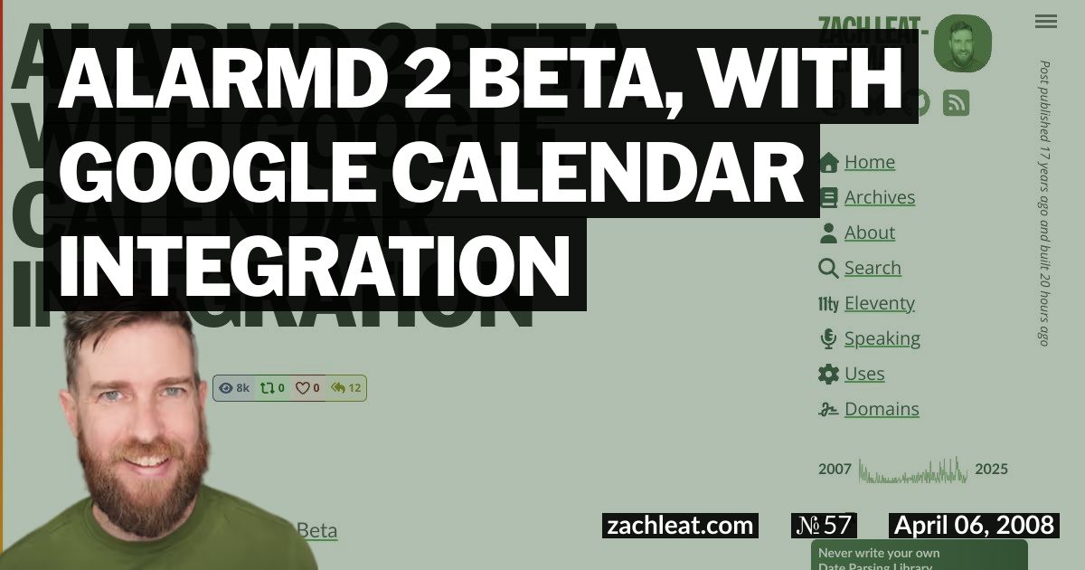 ALARMd 2 Beta, with Google Calendar Integration