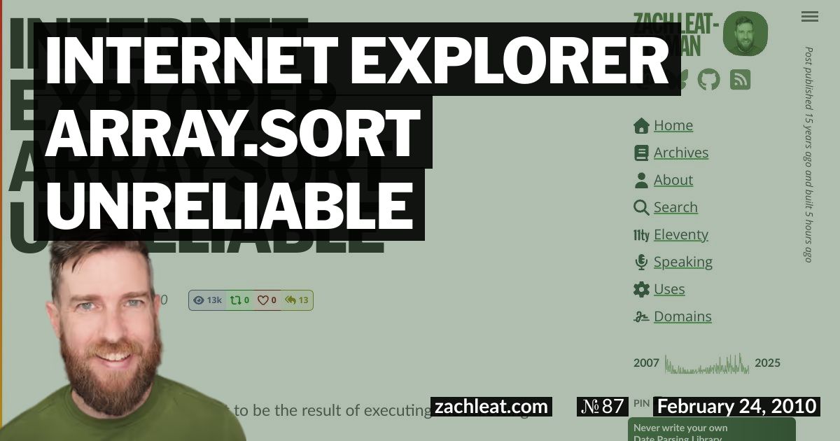 Internet Explorer Array.sort Unreliable