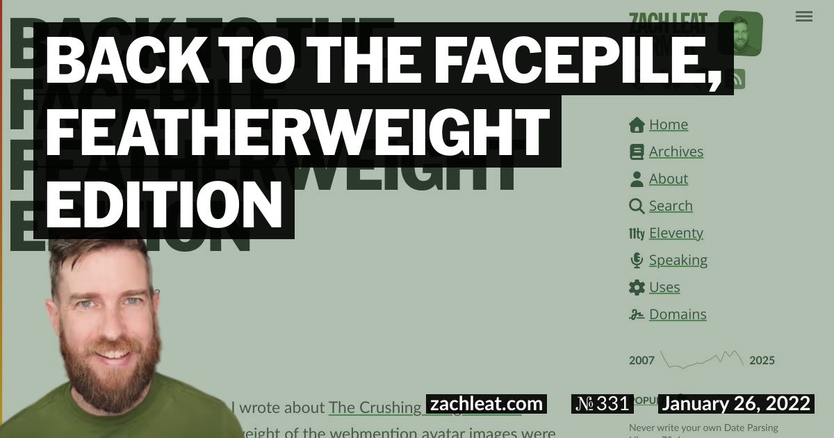 Back to the Facepile, Featherweight Edition