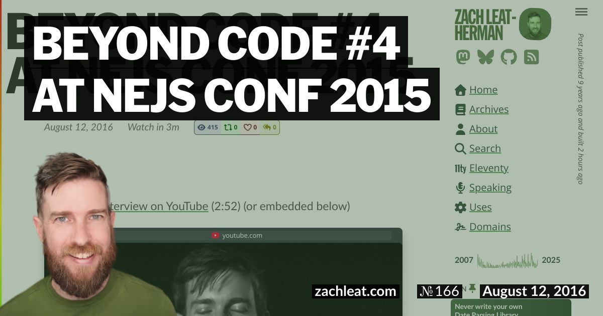 Beyond Code #4 at NEJS CONF 2015