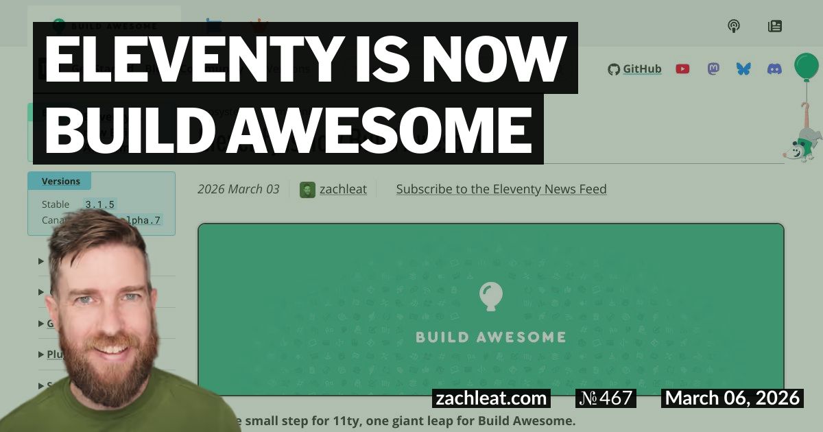 Eleventy is now Build Awesome