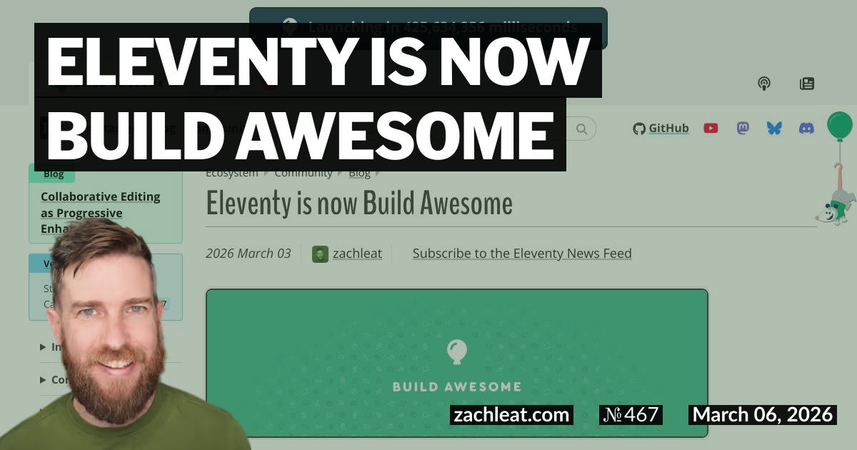 Eleventy is now Build Awesome