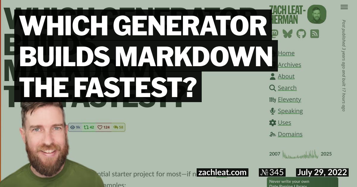 Which Generator builds Markdown the fastest?