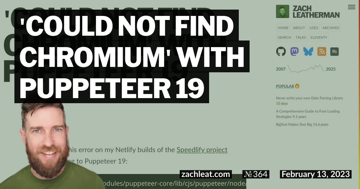 'Could not find Chromium' with Puppeteer 19