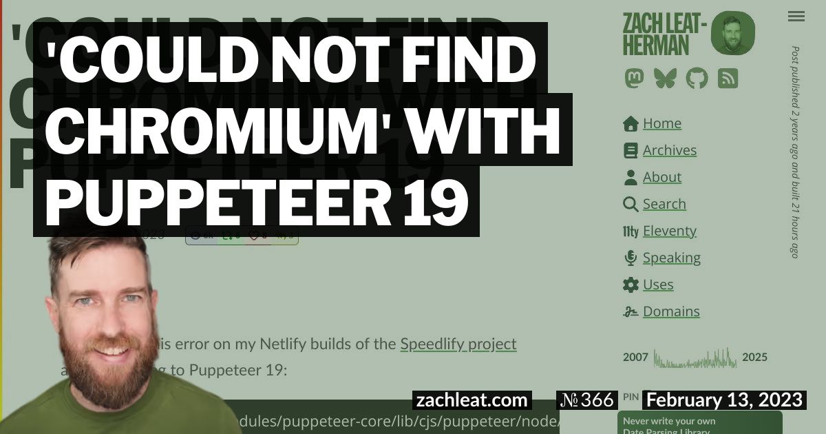 'Could not find Chromium' with Puppeteer 19