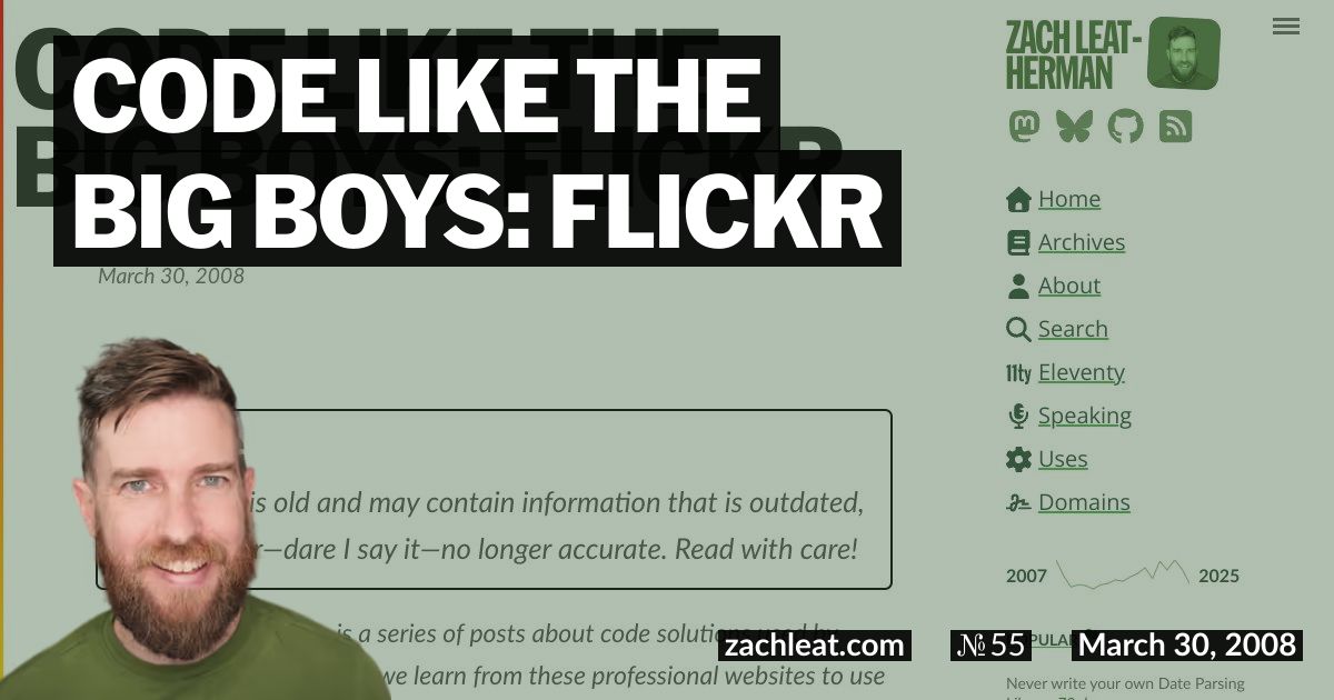 Code Like the Big Boys: Flickr