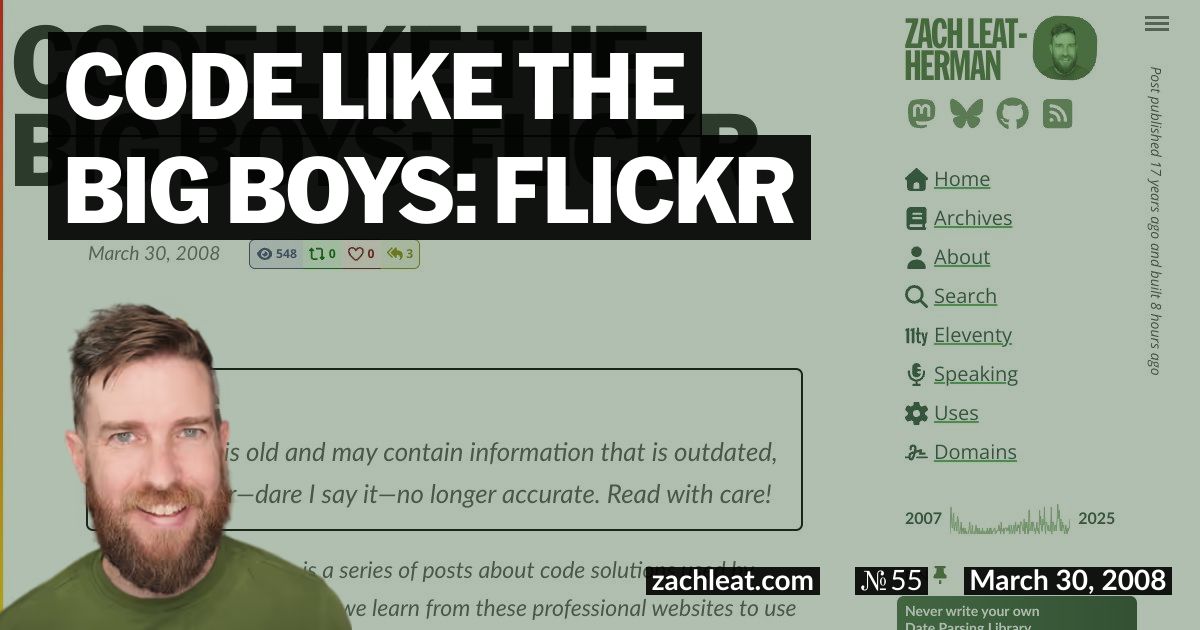 Code Like the Big Boys: Flickr