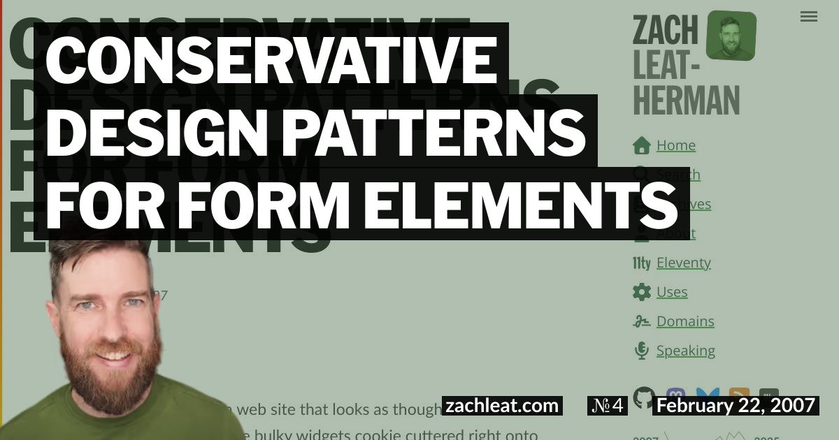 Conservative Design Patterns for Form Elements