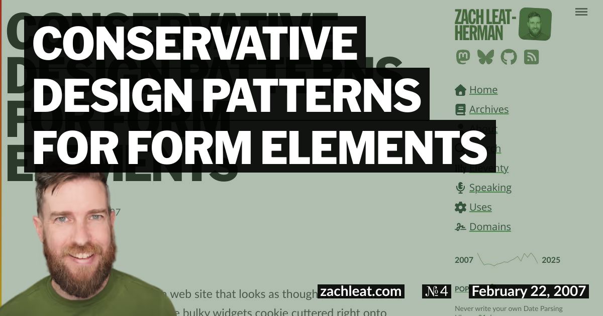 Conservative Design Patterns for Form Elements