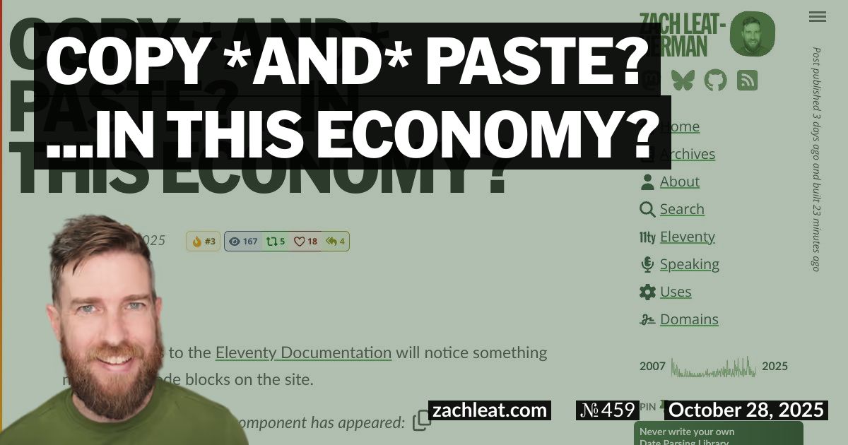 Copy *and* Paste? …in this Economy?