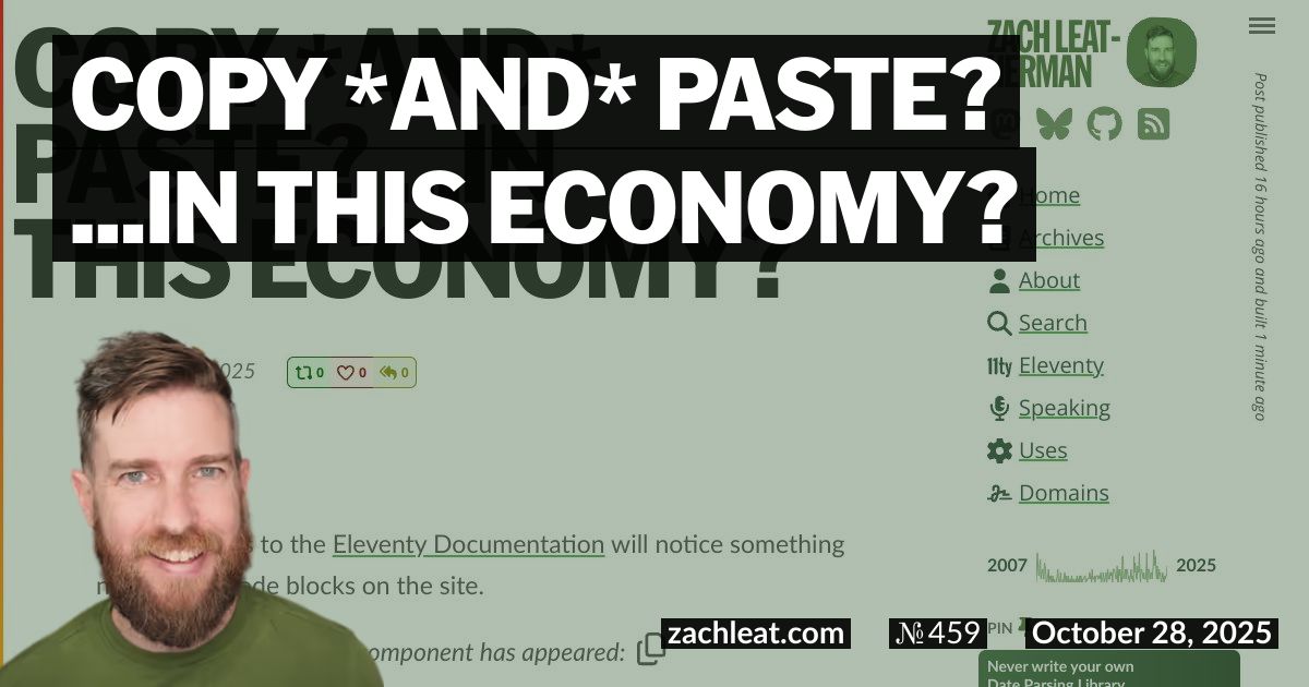 Copy *and* Paste? …in this Economy?