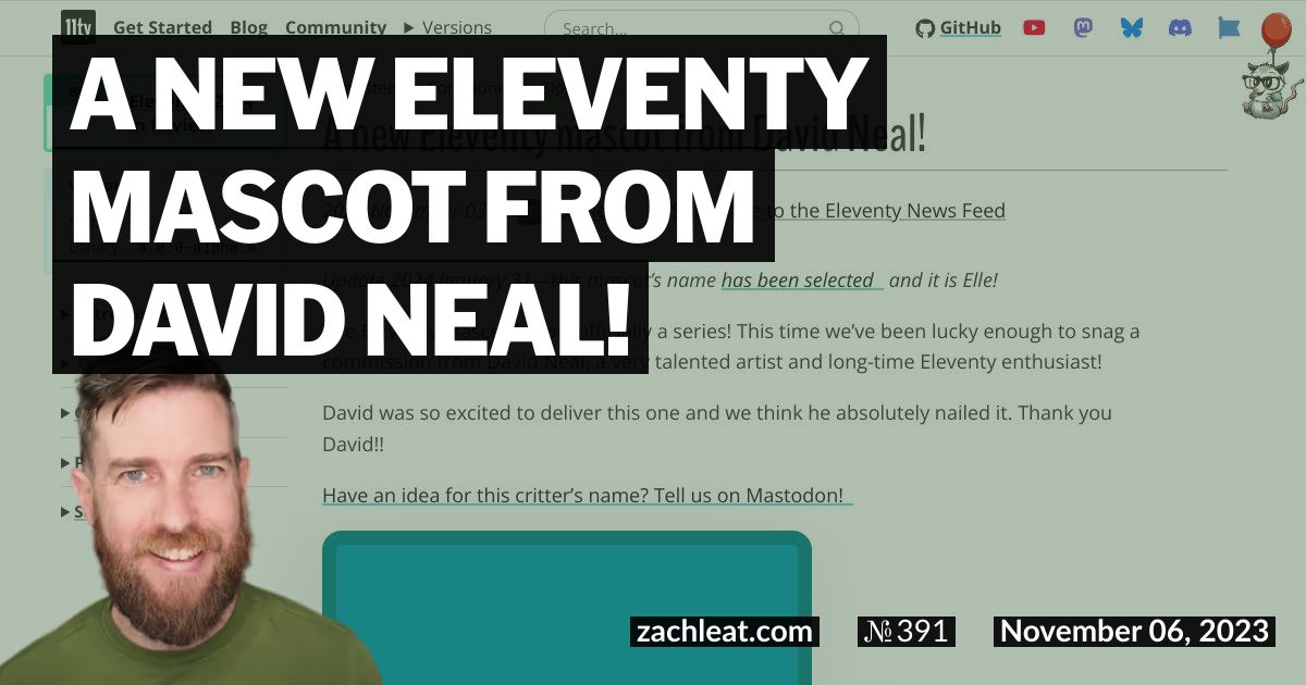 A new Eleventy mascot from David Neal!