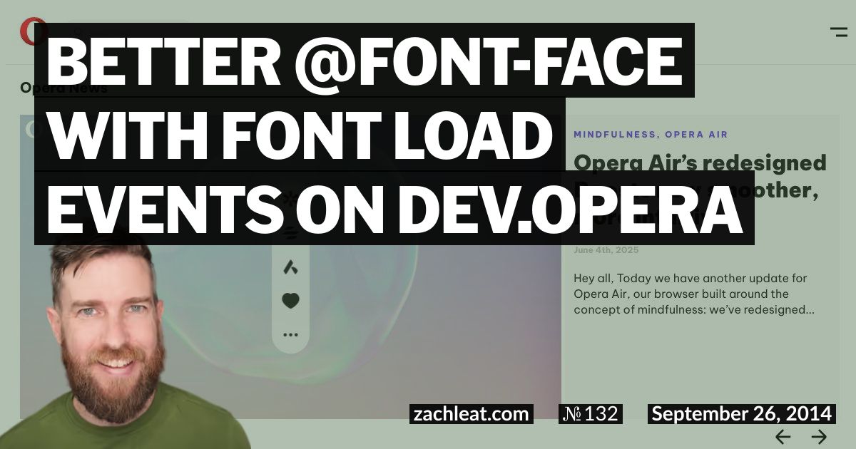 Better @font-face with Font Load Events on Dev.Opera