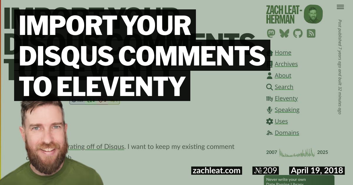 Import your Disqus Comments to Eleventy