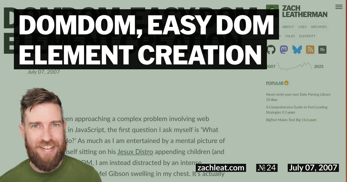 DOMDom, easy DOM Element Creation