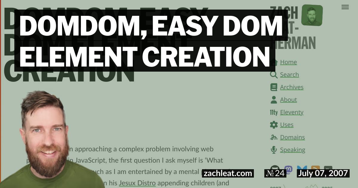 DOMDom, easy DOM Element Creation