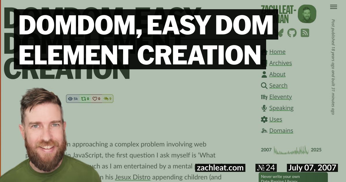DOMDom, easy DOM Element Creation