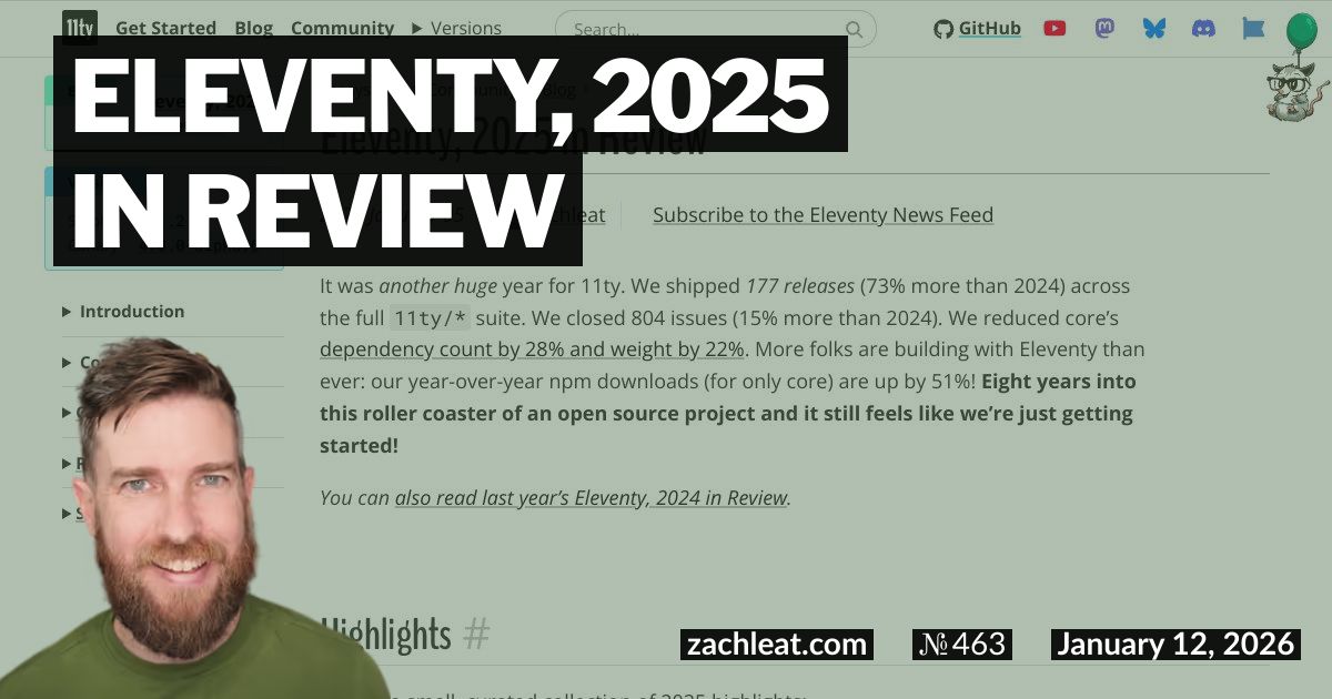 Eleventy, 2025 in Review
