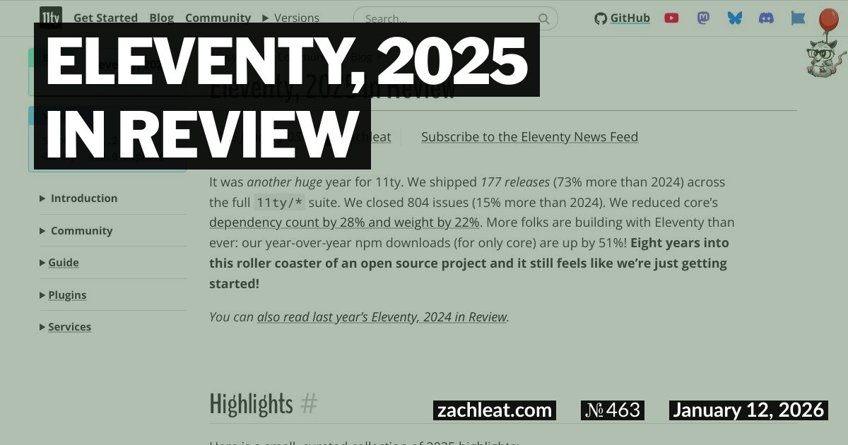 Eleventy, 2025 in Review