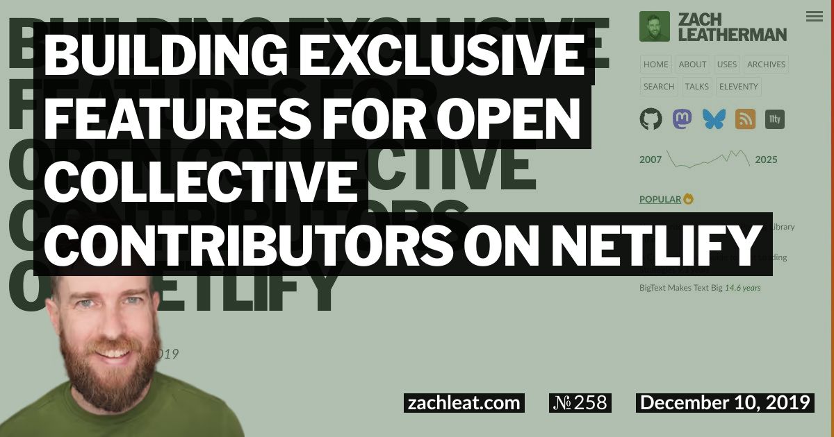 Building Exclusive Features For Open Collective Contributors on Netlify