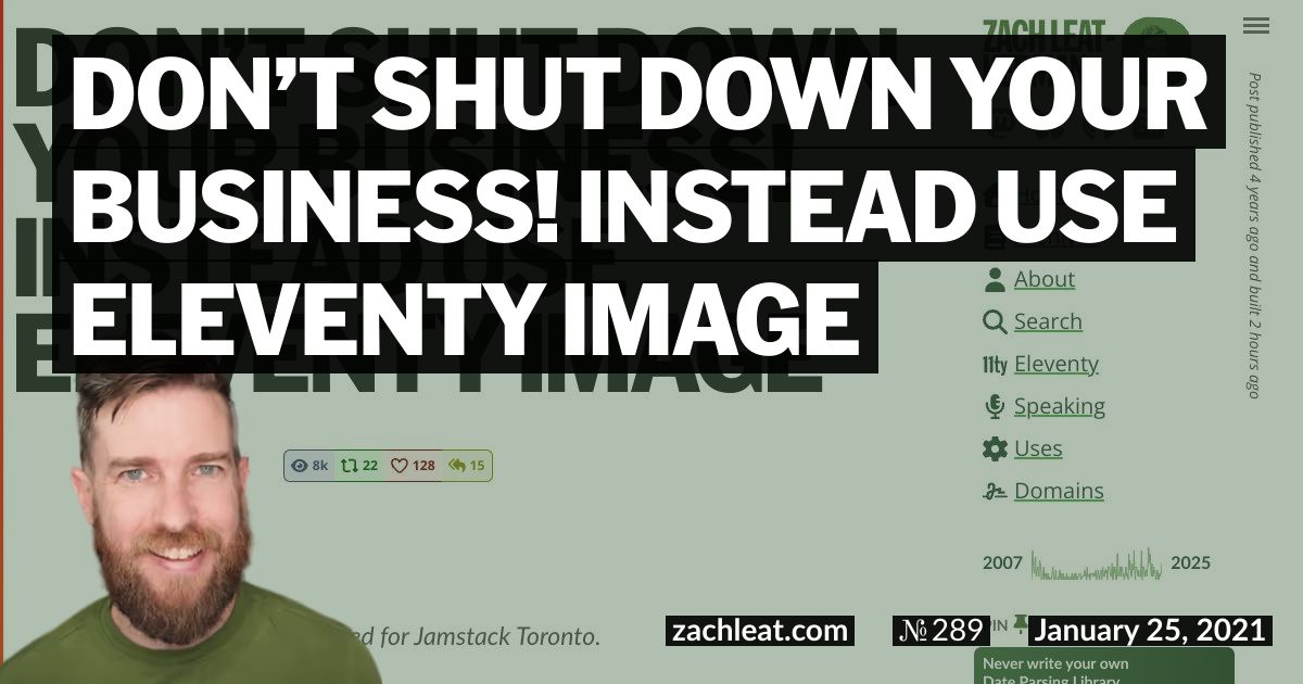Don’t Shut Down Your Business! Instead Use Eleventy Image